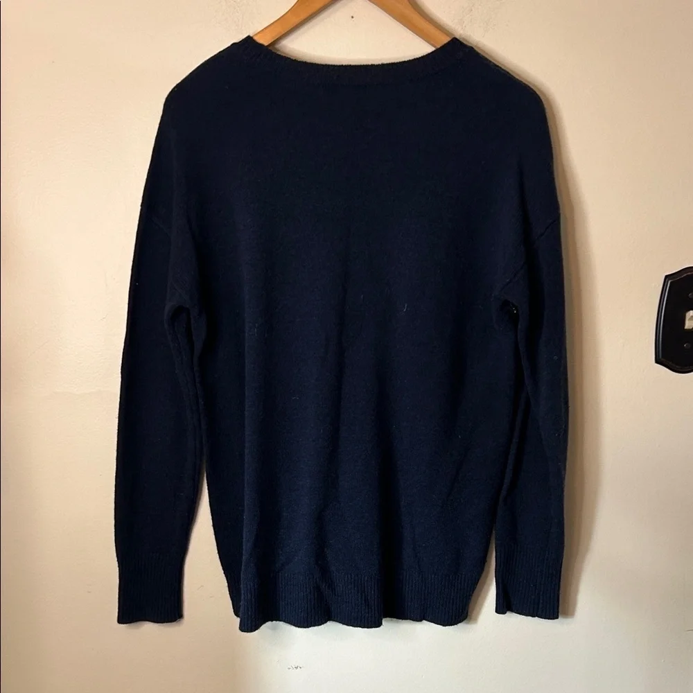J. Crew Women’s Navy Blue Crewneck Sweater 100% Wool Size S